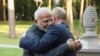 Нарендра Моді (л) і Володимир Путін, Москва, 8 липня 2024 року