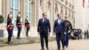 France - French Defense Minister Sébastien Lecornu (left) greets his Armenian counterpart Suren Papikian in Paris, October 23, 2023.