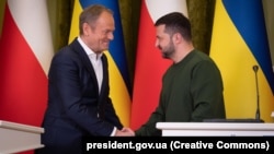 Президент України Володимир Зеленський і прем’єр-міністр Польщі Дональд Туск (ліворуч). Київ, 22 січня 2024 року (фото ілюстративне)