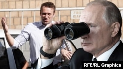 Олексій Навальний і Володимир Путін, колаж