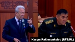 Адахон Мадумаров (аз чап) аз минбари парлумон борҳо бо раиси КДАМ-и Қирғизистон Қамчибек Тошиев баҳсҳо кардааст ва яке аз ташаббускорони муҷозоти ӯ ҳамин ниҳод гуфта мешавад