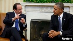 Пезидент Франции Франсуа Олланд и президент США Барак Обама.