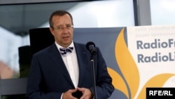 Toomas Hendrik Ilves vorbind la ceremonia de inaugurare a noului sediu al Europei Libere la Praga