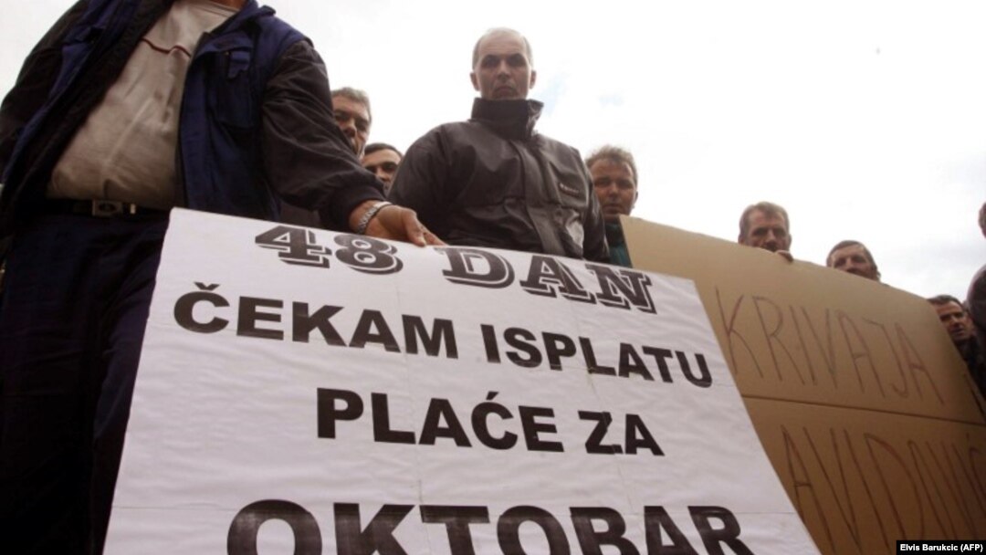 Jedan od protesta radnika Krivaje Zavidovići u Sarajevu, ilustrativna fotografija