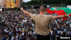 La o demonstrație în centrul Sofiei
