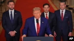 АҚШ президенті Дональд Трамп үндеу жасап тұр. 21 маусым (Алматы уақытымен 22 маусымда ) 2025 жыл.