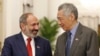 Singapore -- Singapore Prime Minister Lee Hsien Loong welcomes his visiting Armenian counterpart Nikol Pashinian, Singapore, July 8, 2019.