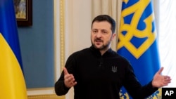 Уладзімір Зяленскі на прэсавай канфэрэнцыі ў Кіеве, 19 лютага 2025