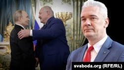 Кіраўнік Агенцтва эўраатлянтычнага супрацоўніцтва Валер Кавалеўскі. Візыт Пуціна ў Менск. Ілюстрацыйны каляж 
