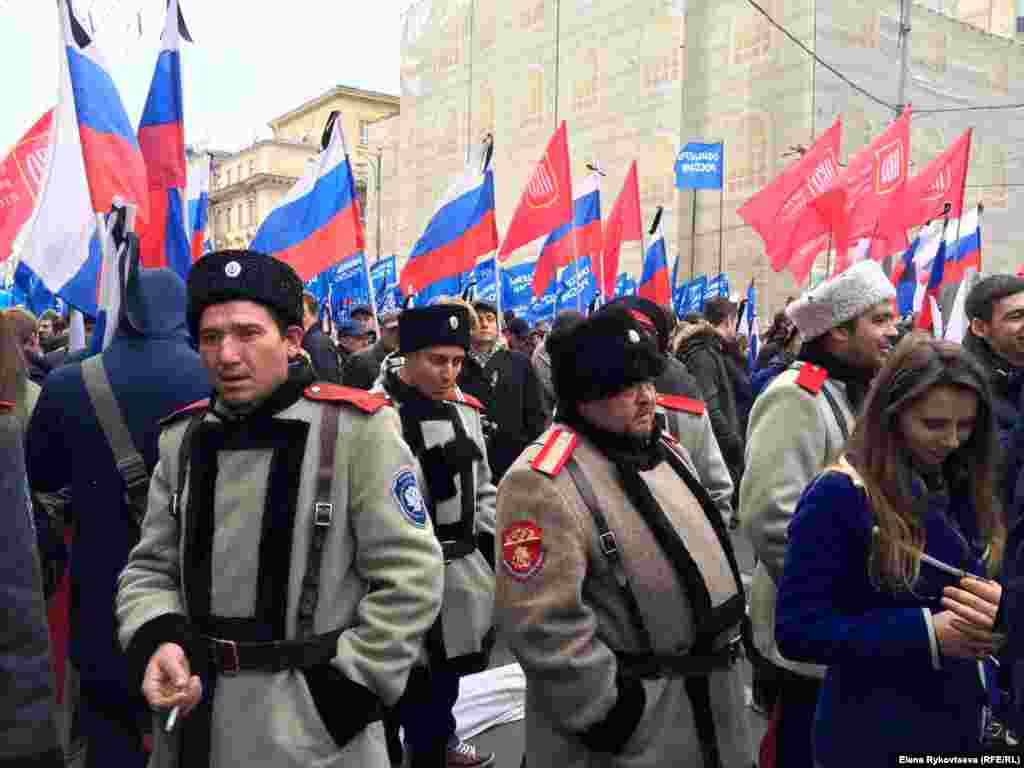 Казаки – постійні гості прокремлівських масових заходів