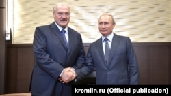 Аляксандар Лукашэнка і Ўладзімер Пуцін