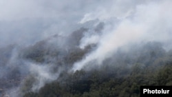 Armenia - A wildfire in the Khosrov Forest Reserve, 14Aug2017.