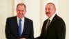 Министр иностранных дел России Сергей Лавров (слева) и президент Азербайджана Ильхам Алиев