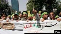 راهپیمایی کارگران رباط کریم در روز کارگر سال ۸۷