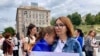 Під час акції на підтримку цивільних українок, яких незаконно позбавила волі і утримує Росія. Київ, 19 червня 2025 року 