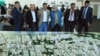 В зале, где проходили общественные слушания по генеральному плану развития Алматы, установили макеты с проектами детальной планировки. Алматы, 8 сентября 2015 года.