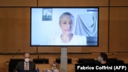 Анаіс Марэн выступае на 47-й сэсіі Рады па правах чалавека ААН.
