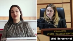 ფოტოზე: შსს-ის იურისტი თამთა ქიმბარიშვილი, რომელსაც პოსტი და კომენტარი ეხებოდა, და მოსამართლე ლელა ცაგარეიშვილი, რომელმაც მოქალაქე დააჯარიმა.