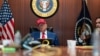 Прэзыдэнт ЗША Дональд Трамп у сытуацыйным пакоі Белага дому падчас удару ЗША па Іране