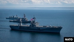 Караблі NATO падчас вучэньняў у Балтыйскім моры ў 2020 годзе